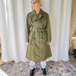 Military 40s 50s TRENCH COAT W WOOL LINER SIZE / MEDIUM PAT NOS 21676 2198064